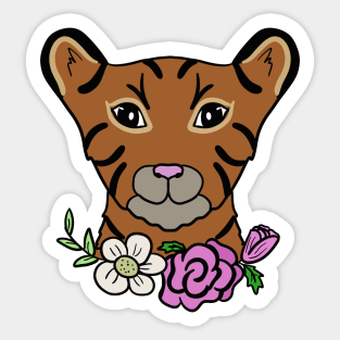 Tiger with flowers Sticker